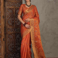 Apricot Linen Saree with Blouse for Premium Ethnic and Designer Wear | ALL-APRICOT-272