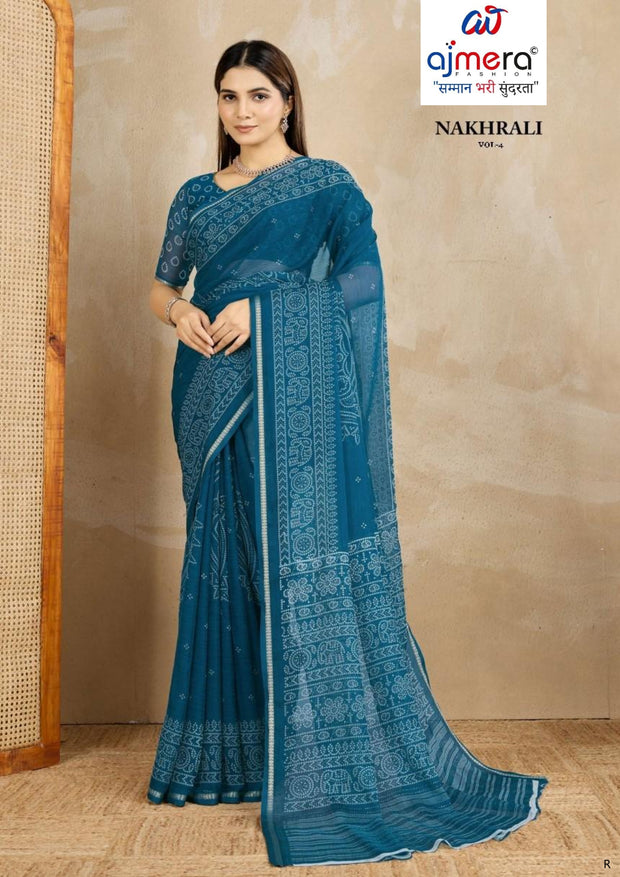 Premium Printed Saree with Matching Blouse Piece for Ethnic Elegance  | RMF-NAKHRALI VOL-4