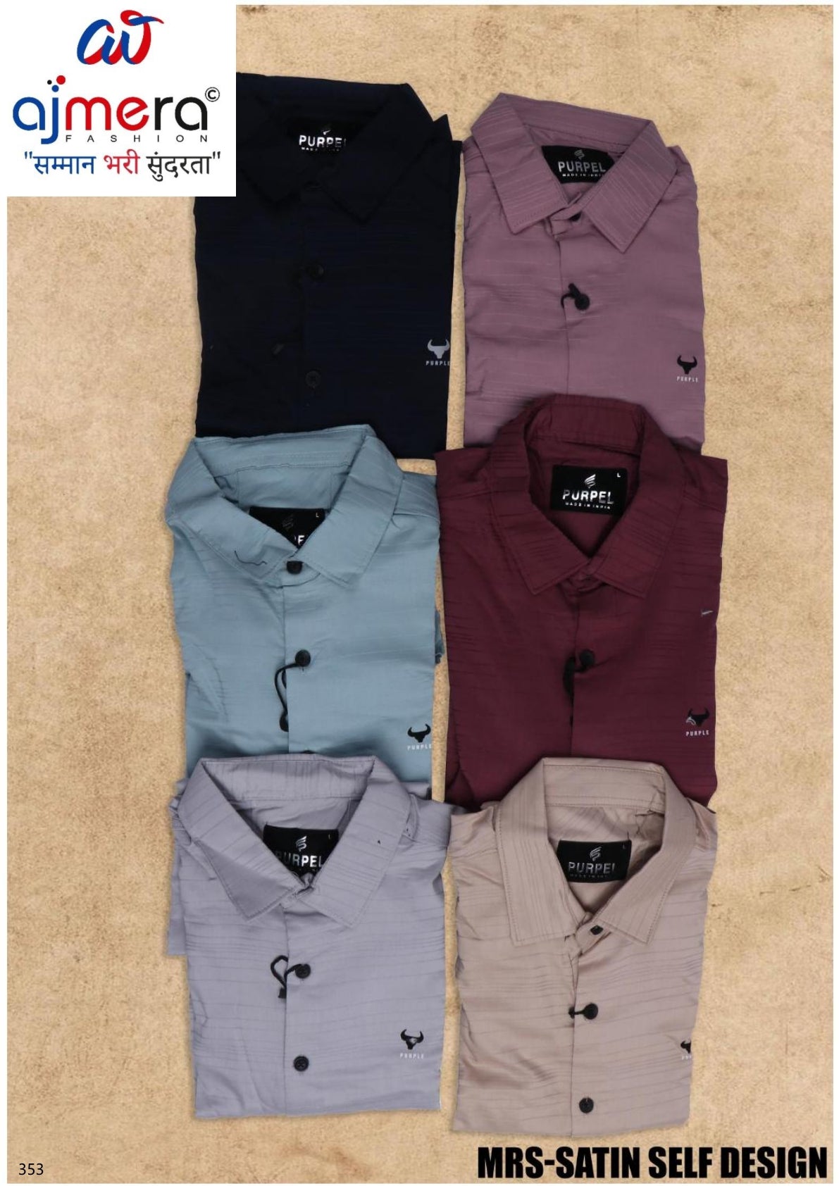 Mens Shirt Manufacturer India for Bulk Orders | MRS-SATIN SELF DESIGN