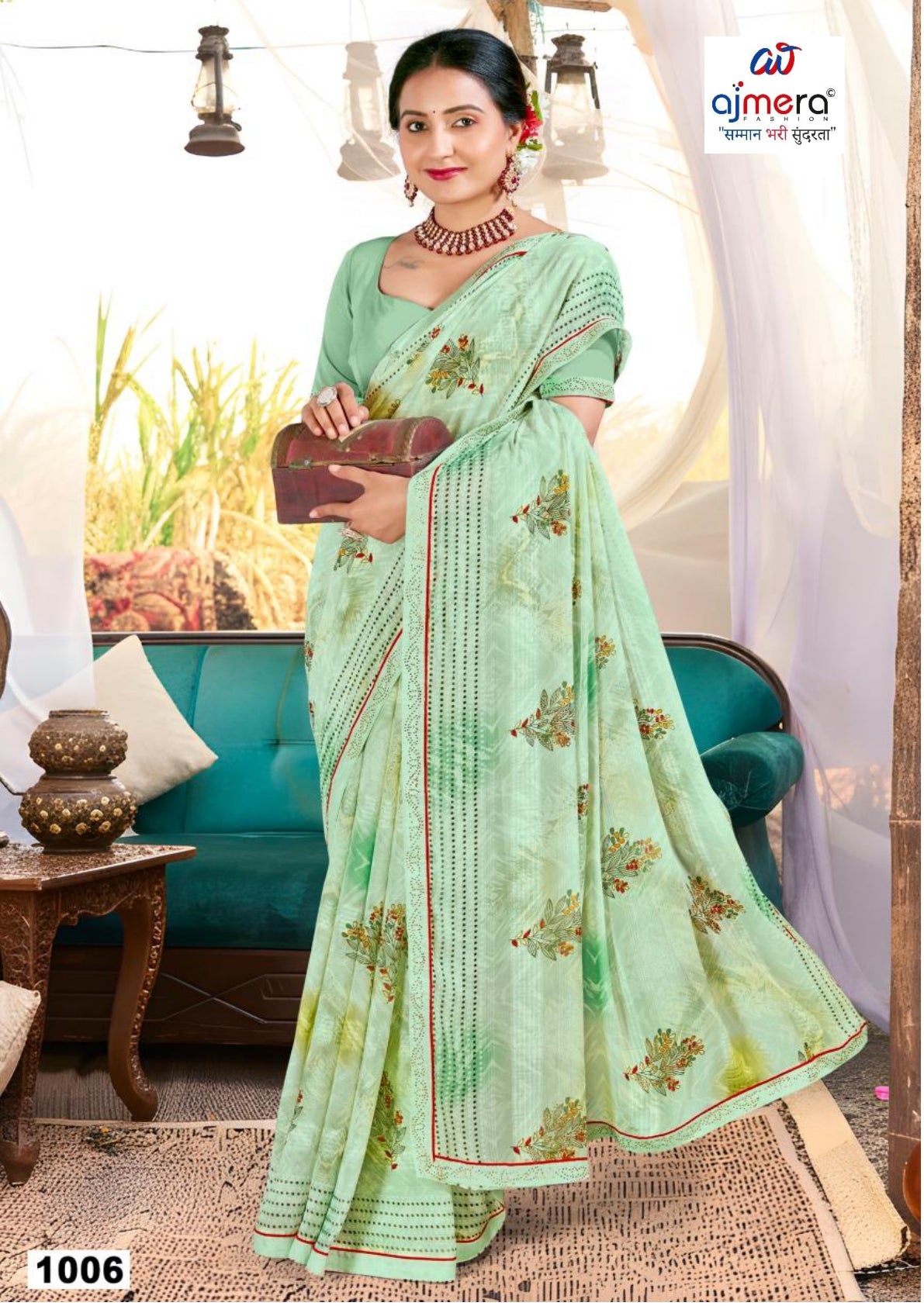 Fashionable Printed Saree with Blouse Piece for Festive Collection | PRM-AC GIRL
