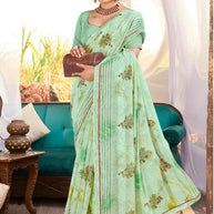 Fashionable Printed Saree with Blouse Piece for Festive Collection | PRM-AC GIRL
