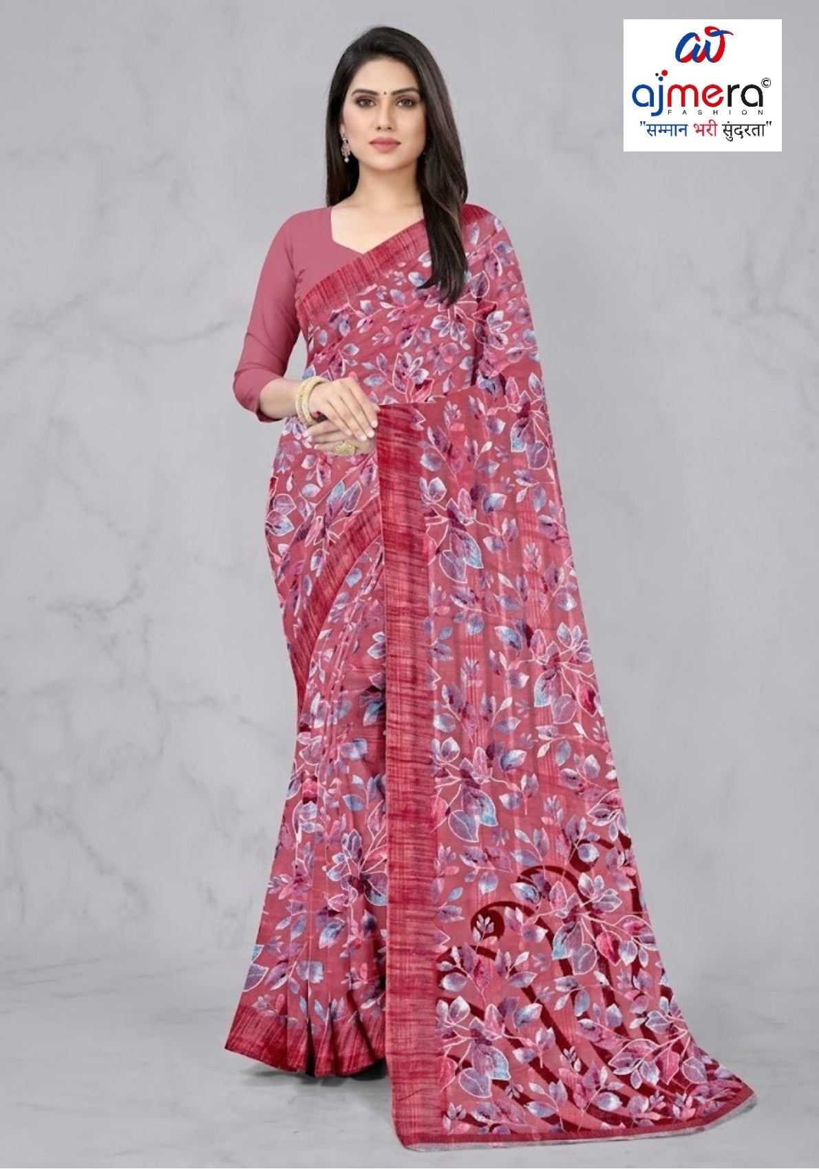 Classic Printed Saree without Blouse for Timeless Traditional Style | CAS-SMART SILK