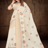 Premium Cotton Saree with Blouse Piece for Premium Ethnic and Traditional Wear | PUT-OPPO