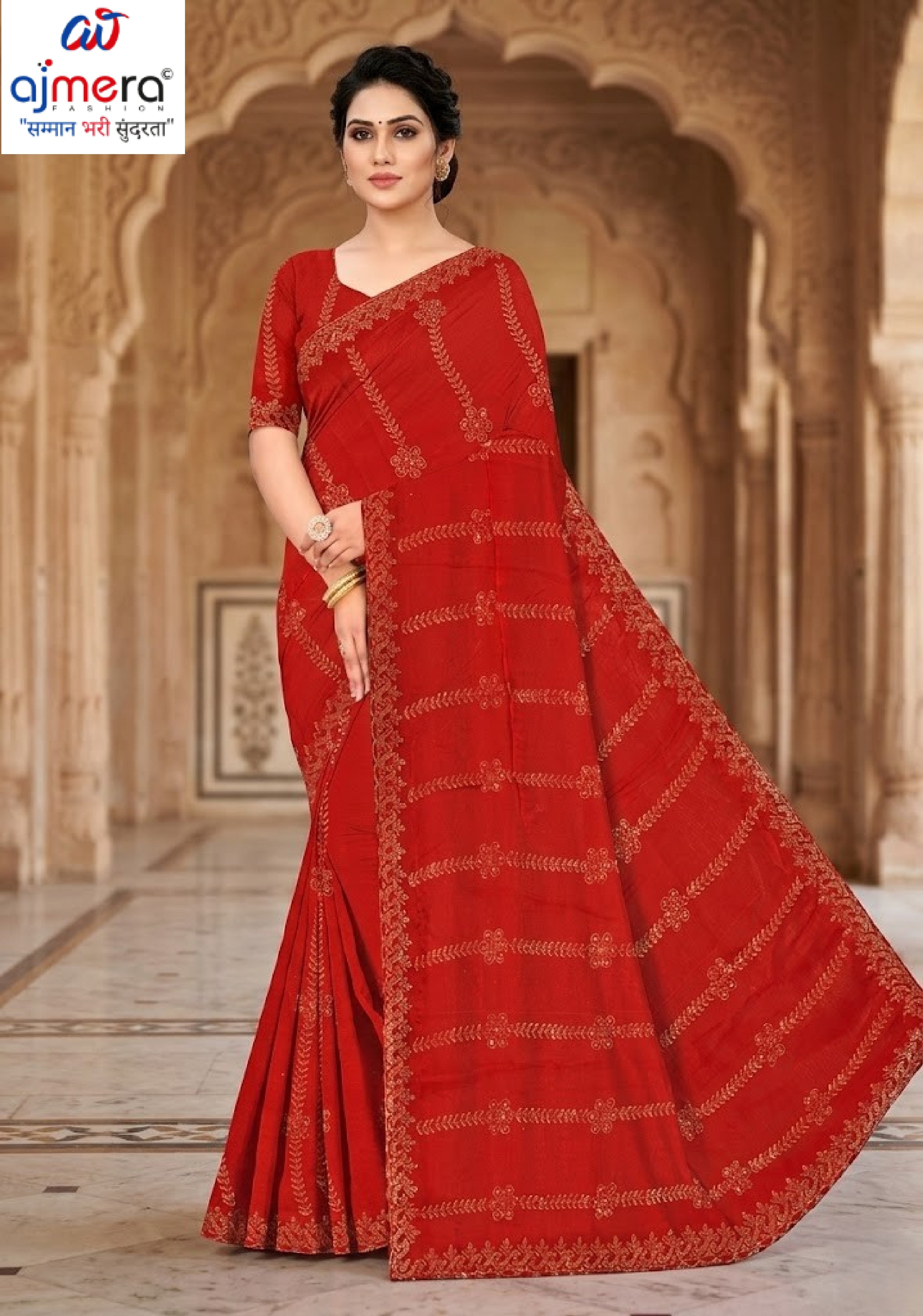 Fandy Fancy Lycra Matching Saree with Blouse Piece for Premium Ethnic and Traditional Wear | RAL-ISHIKA