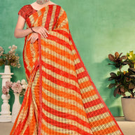 Elegant Printed Saree with Designer Blouse Piece for Festive Wear  | SNR-SHEETAL