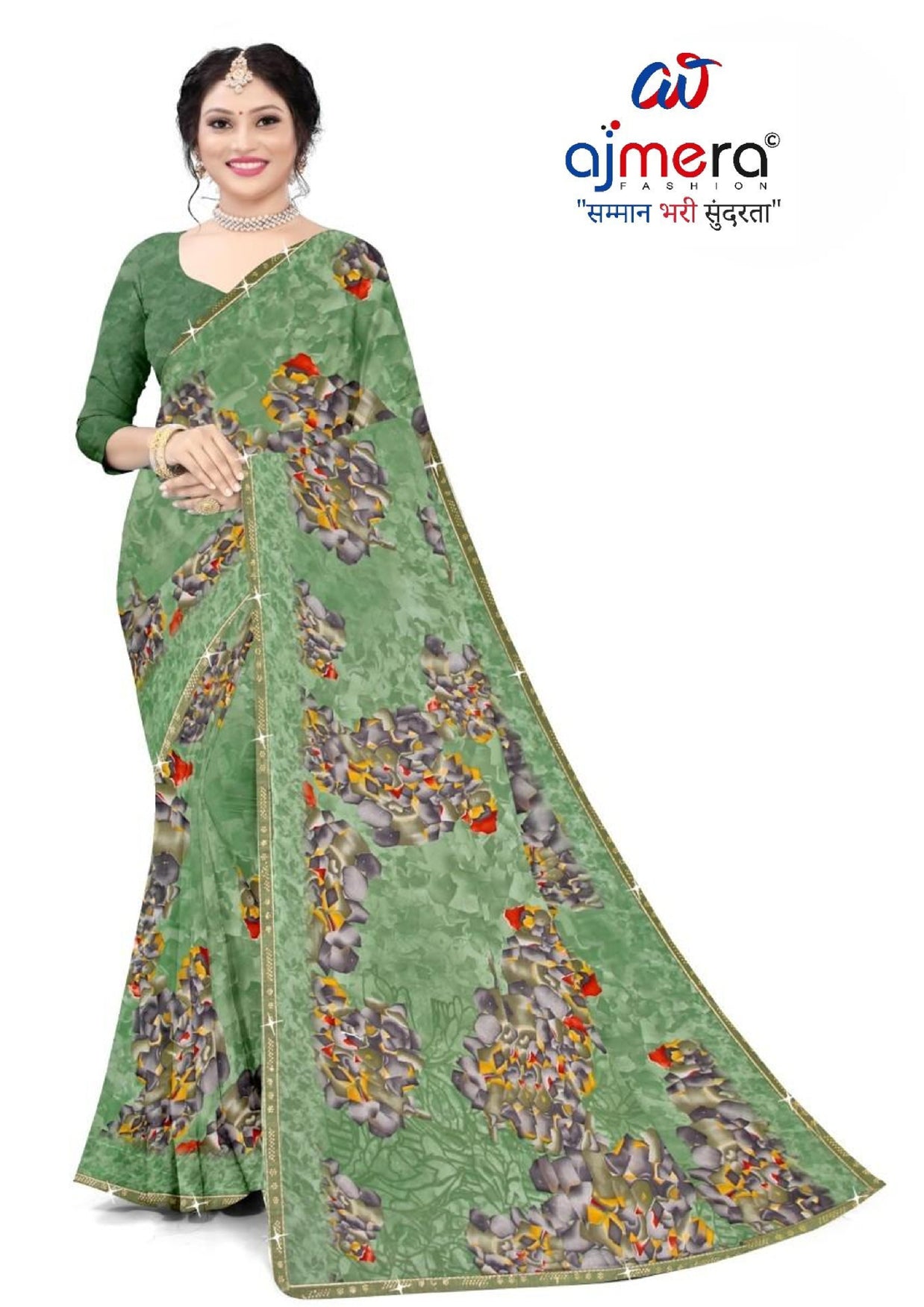 Premium Printed Saree with Matching Blouse Piece for Ethnic Elegance  | TTS-KAVERI