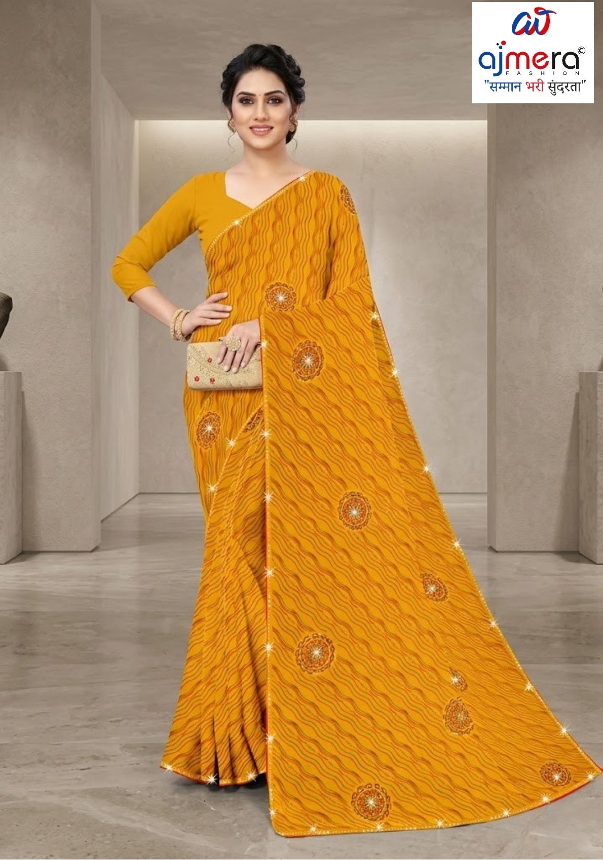 Fashionable Printed Saree with Blouse Piece for Festive Collection  | CAS-PANCHWATI