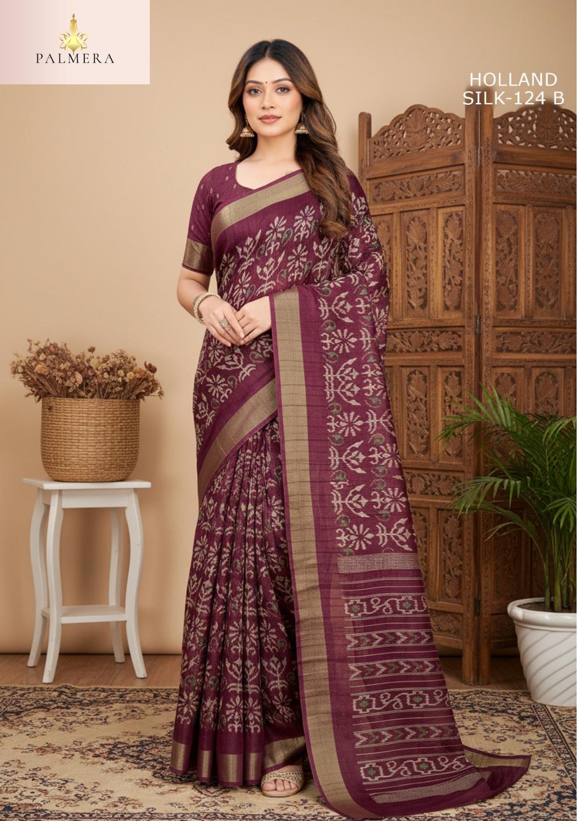 Silk Kota Silk Saree with Blouse for Premium Ethnic and Traditional Wear | ALL-HOLLAND SILK-124