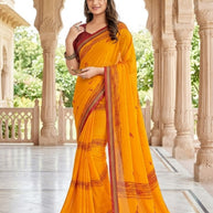 Premium Printed Saree with Matching Blouse Piece for Ethnic Elegance  | CAS-PALKI