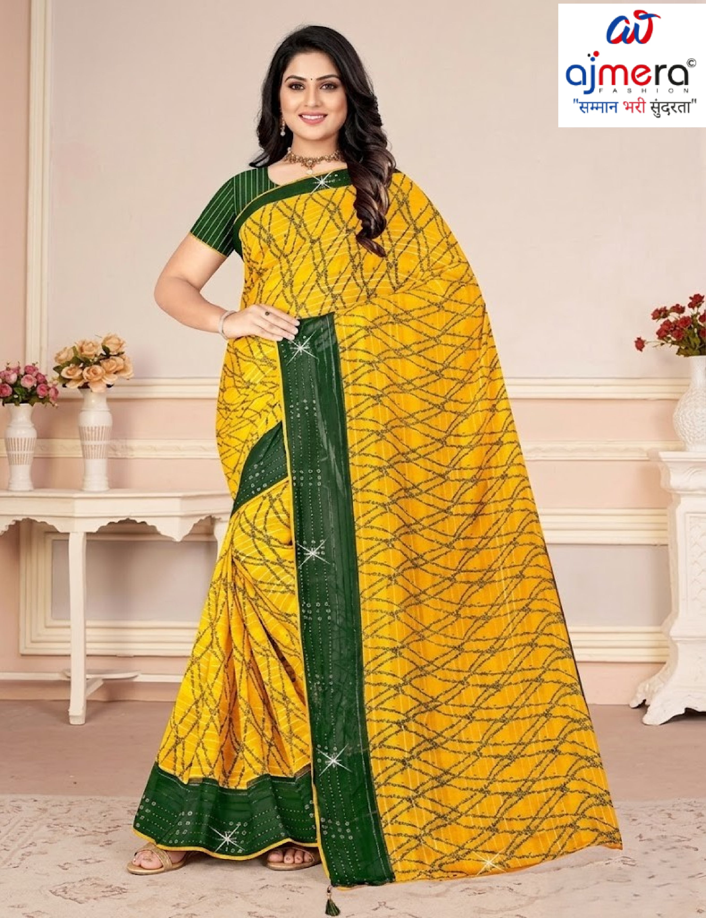 Graceful Printed Saree with Blouse Piece for Modern Ethnic Fashion  | CAS-BHAGYA SHREE