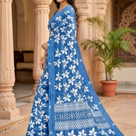 Exclusive Printed Saree with Blouse Piece for Elegant Ethnic Look  | CAS-FRESH FLOWER