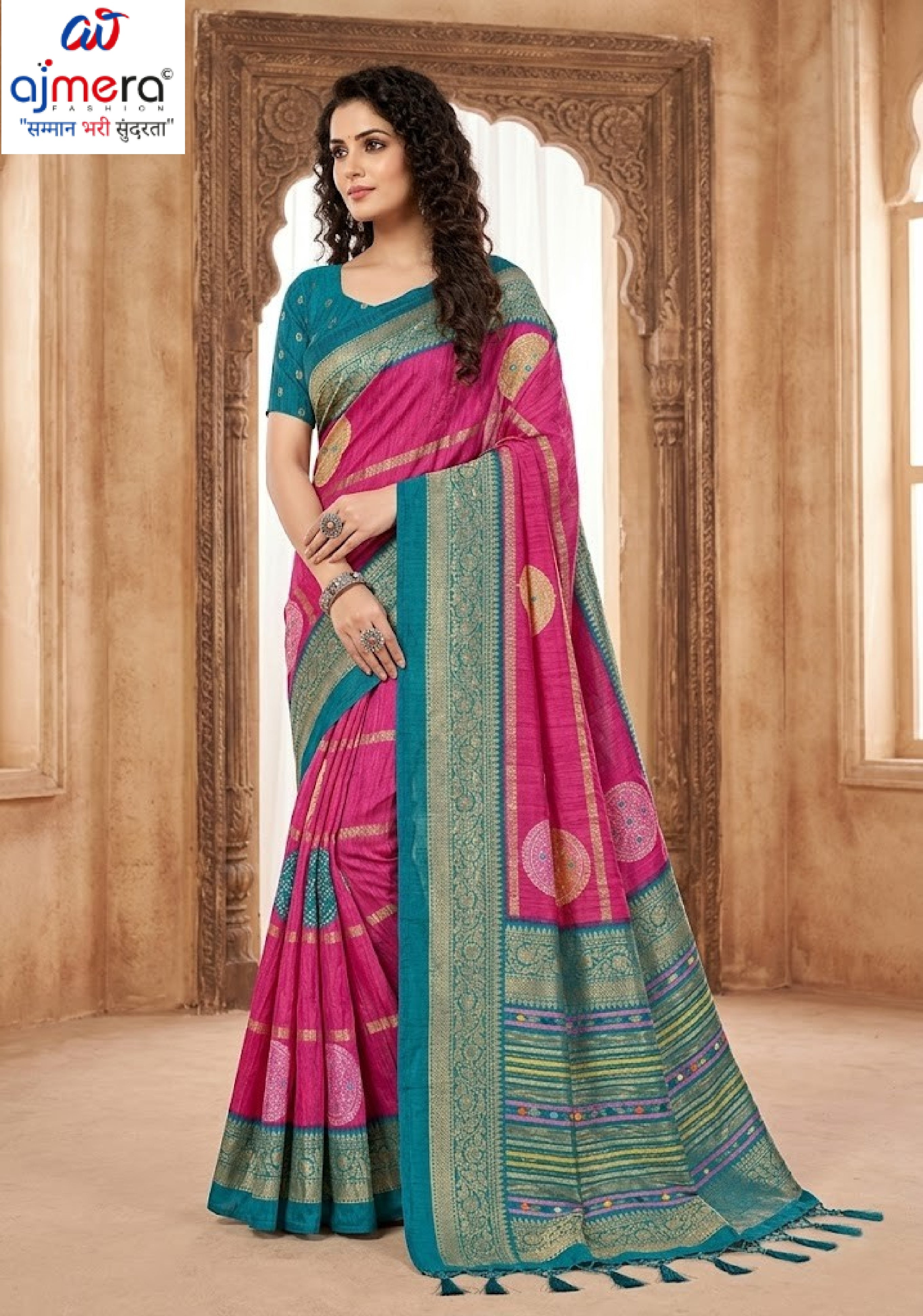 Premium Printed Saree with Matching Blouse Piece for Ethnic Elegance  | VER-BANJARAN-43342