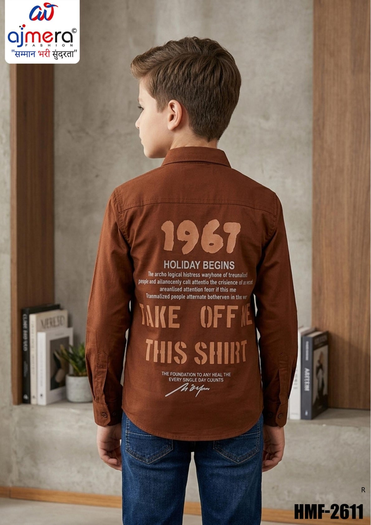 Wholesale Boys Twill Casual Shirt | HMF-2611