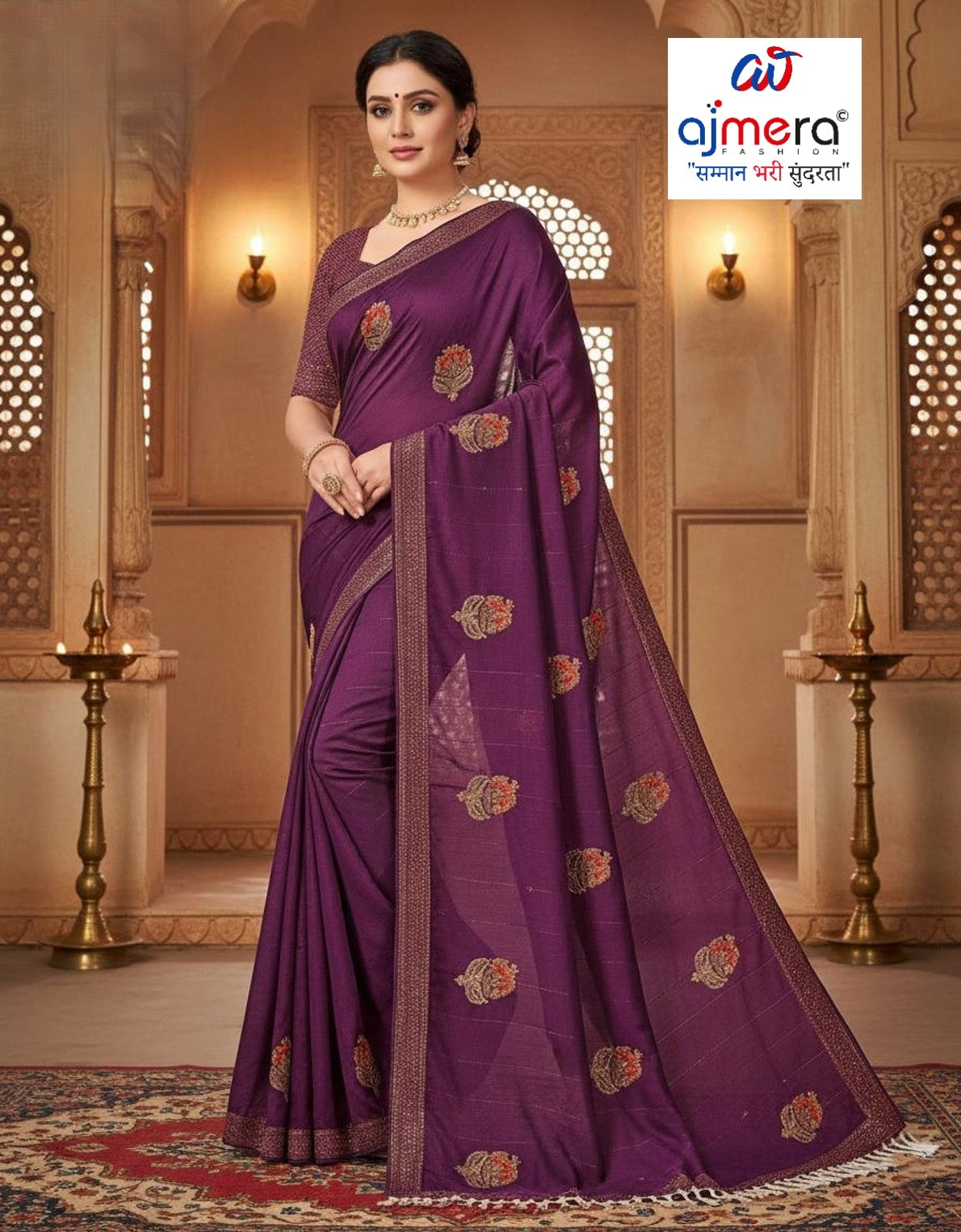 Premium Dyed Matching Saree with Blouse Piece for Premium Ethnic and Traditional Wear | VKM-LOVE GURU