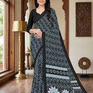 Printed Print Loose Saree with Blouse for Premium Ethnic and Traditional Wear | SGR-RENIYAL CRAPE