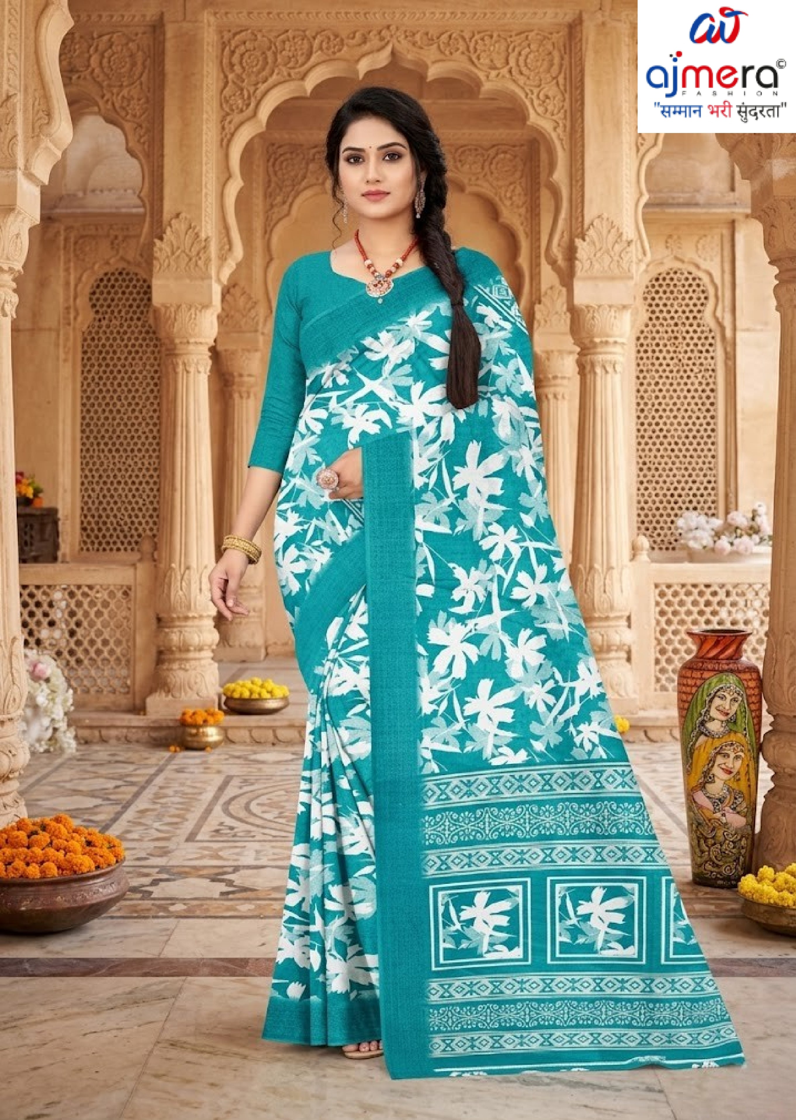 Khadi Print Loose Saree with Blouse for Premium Ethnic and Traditional Wear | GLC-LAPTOP