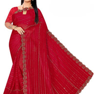 Crepe Dyed Matching Saree with Blouse Piece for Premium Ethnic and Traditional Wear | RAL-SHEHANSHA