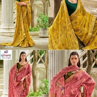 Beautiful Printed Saree with Blouse Piece for Cultural Celebrations  | VDT-SINDOOR