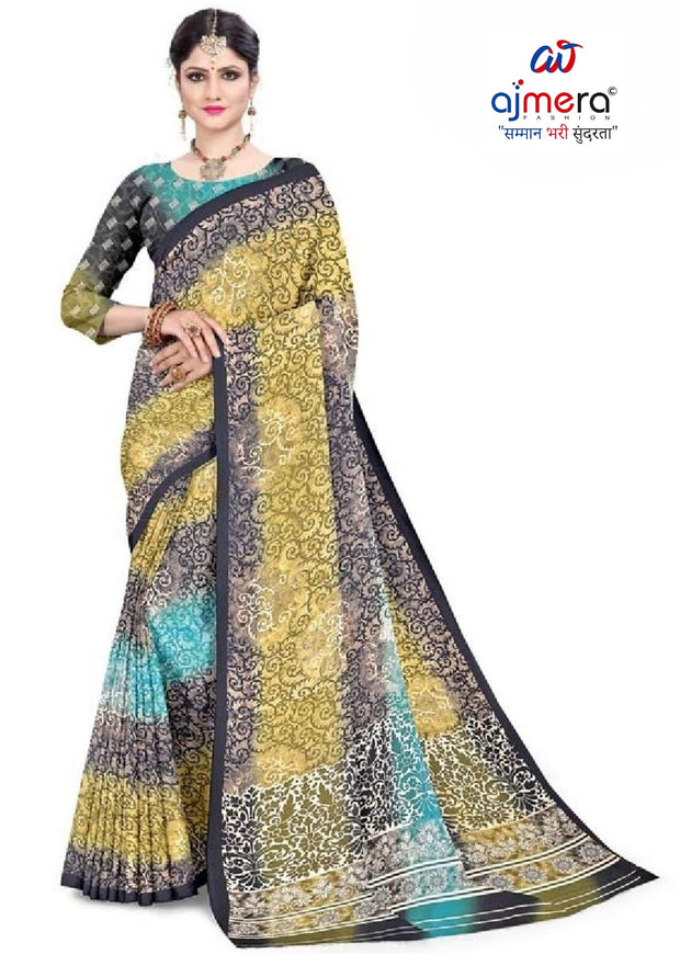 Moss Print Loose Saree with Blouse for Premium Ethnic and Traditional Wear | TD-DHAMAKA