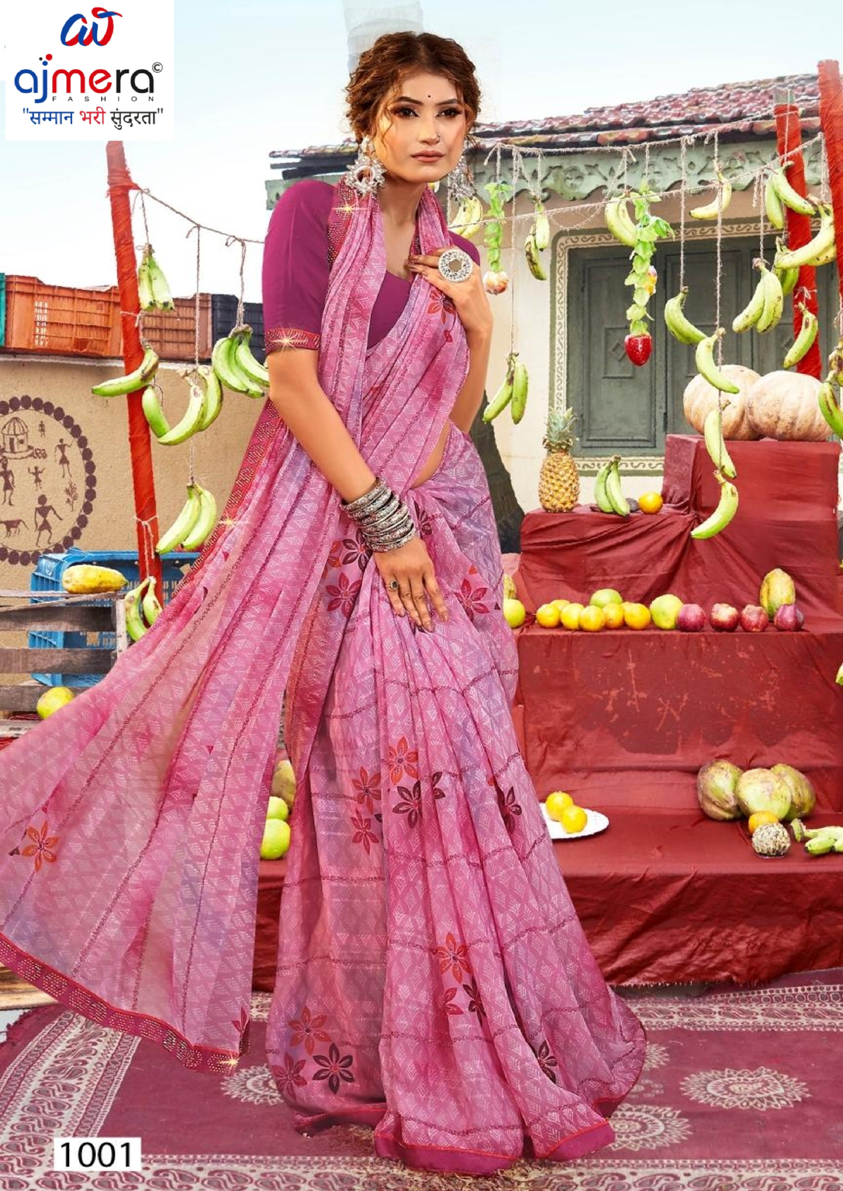 Designer Printed Saree with Blouse Piece for Special Occasions | PRM-PARI