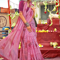 Designer Printed Saree with Blouse Piece for Special Occasions | PRM-PARI