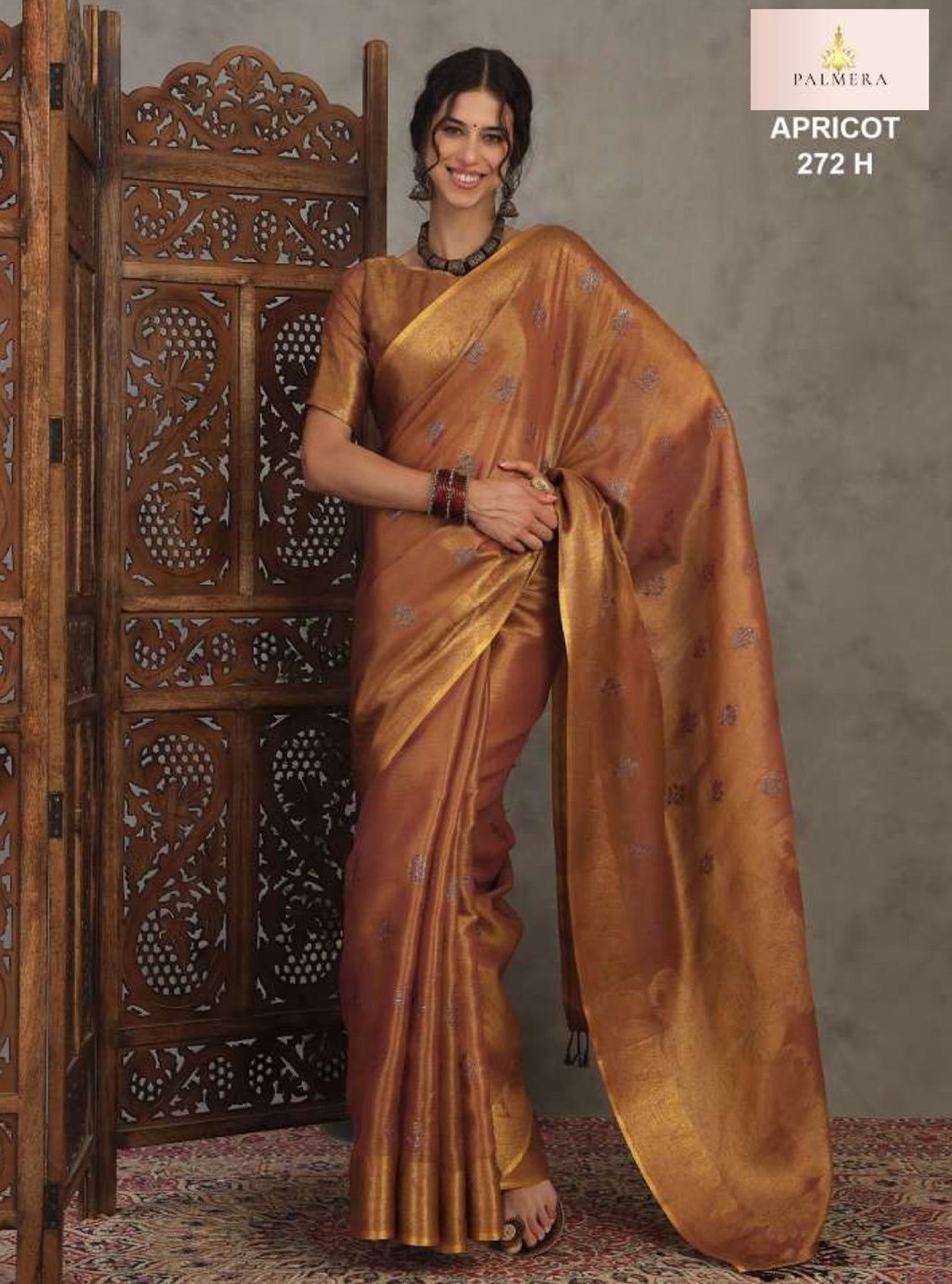 Apricot Linen Saree with Blouse for Premium Ethnic and Designer Wear | ALL-APRICOT-272
