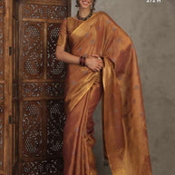 Apricot Linen Saree with Blouse for Premium Ethnic and Designer Wear | ALL-APRICOT-272