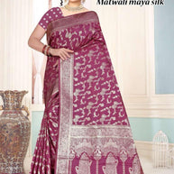 Designer Elegance Jacquard Silk Saree With Blouse Piece | TUL-MATWALI MAYA SILK