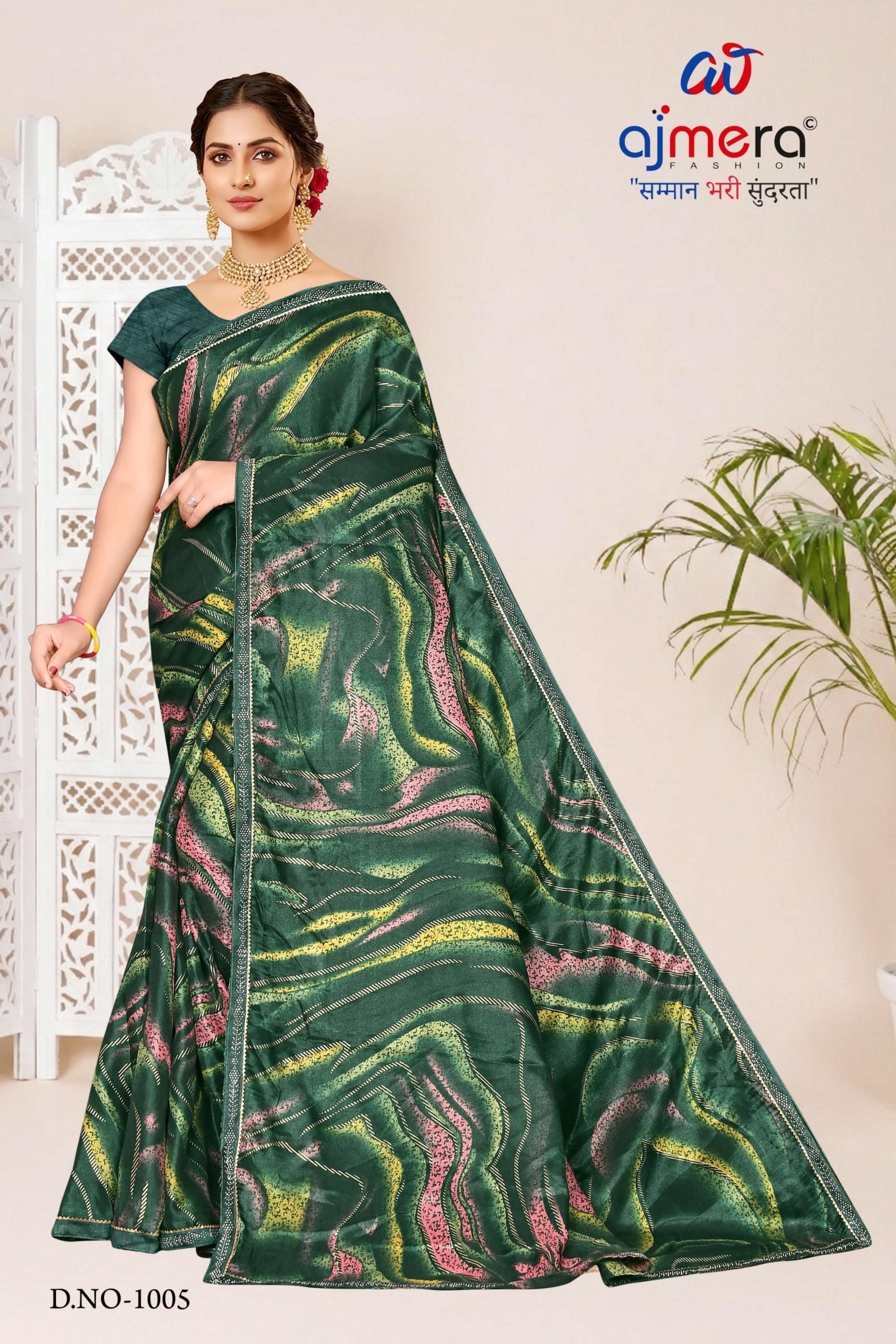 Contemporary Printed Saree with Blouse Piece for Premium Wear | SNR-SPACE