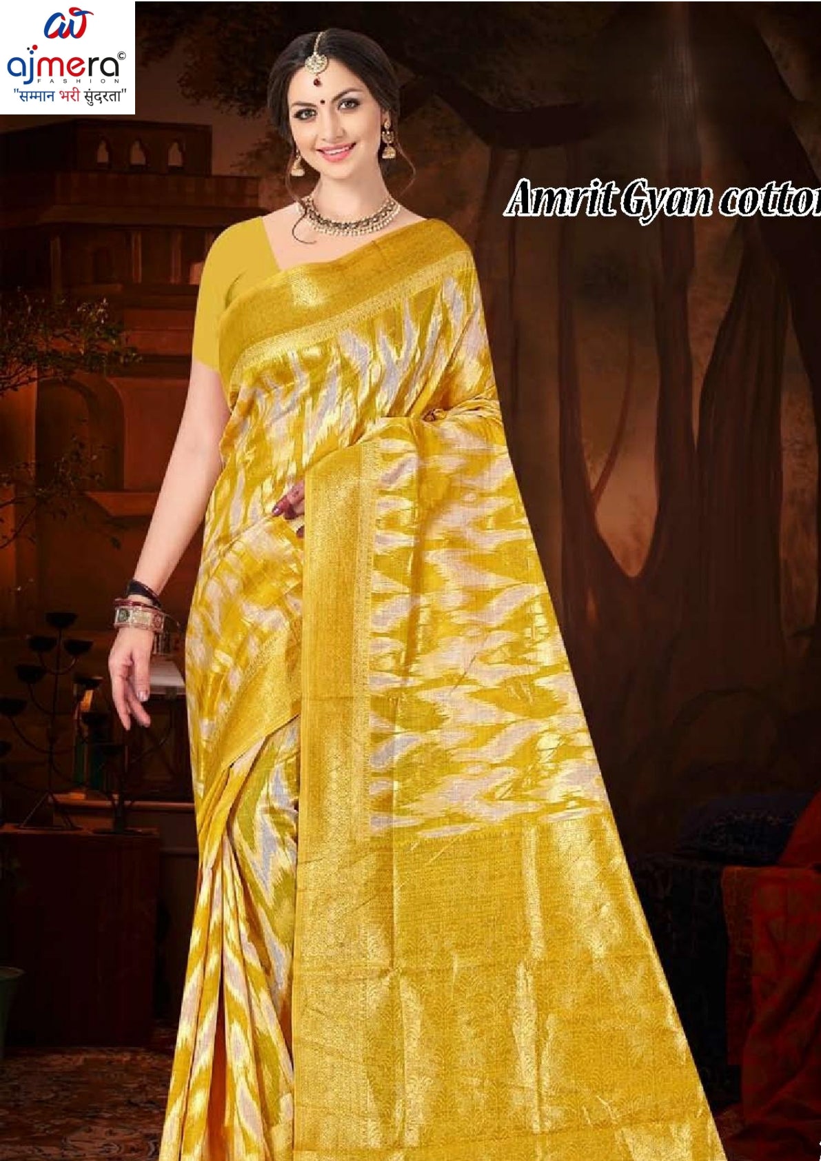 Luxury Jacquard Silk Saree without Blouse for Wedding & Party Wear | TUL-AMRIT GYAN COTTON