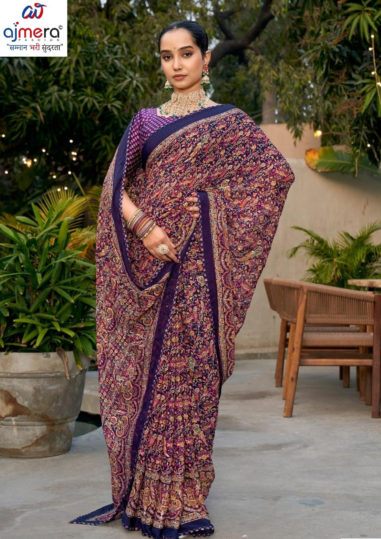 Chic Printed Saree with Blouse Piece for Sophisticated Ethnic Style | VDT-PEARL
