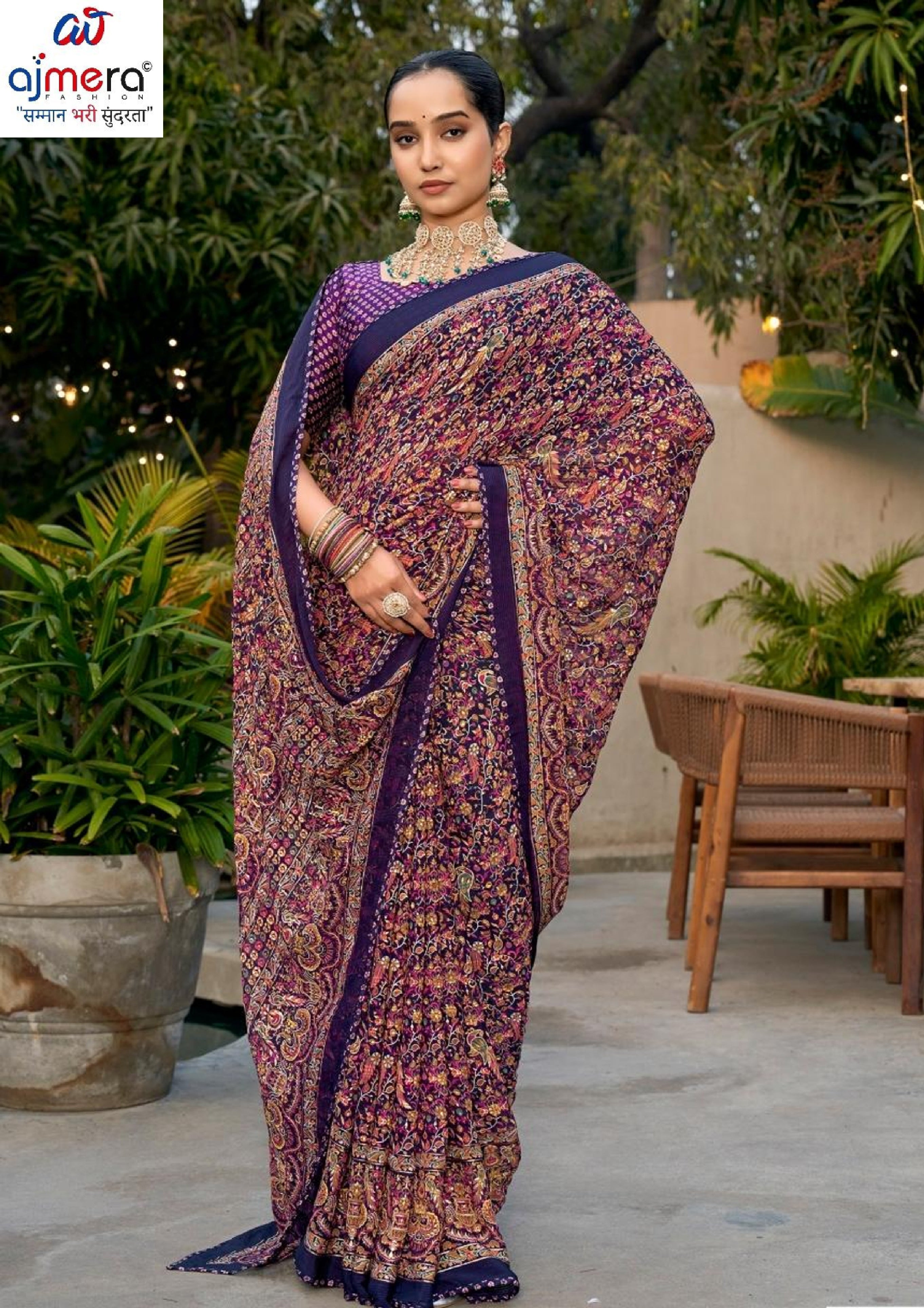 Chic Printed Saree with Blouse Piece for Sophisticated Ethnic Style | VDT-PEARL