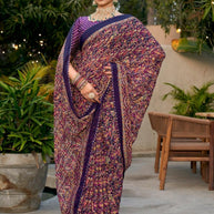Chic Printed Saree with Blouse Piece for Sophisticated Ethnic Style | VDT-PEARL