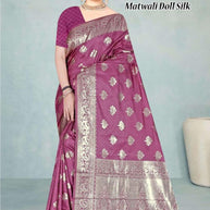 Premium Elegance Jacquard Silk Saree With Blouse Piece | TUL-MATWALI DOLL SILK