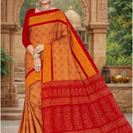 Handloom Cotton Saree with Without Blouse for Premium Ethnic and Traditional Wear | DS-CHIKU BANDHANI