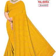 Fandy Fancy Lycra Matching Saree with Blouse Piece for Premium Ethnic and Traditional Wear | RAL-ISHIKA