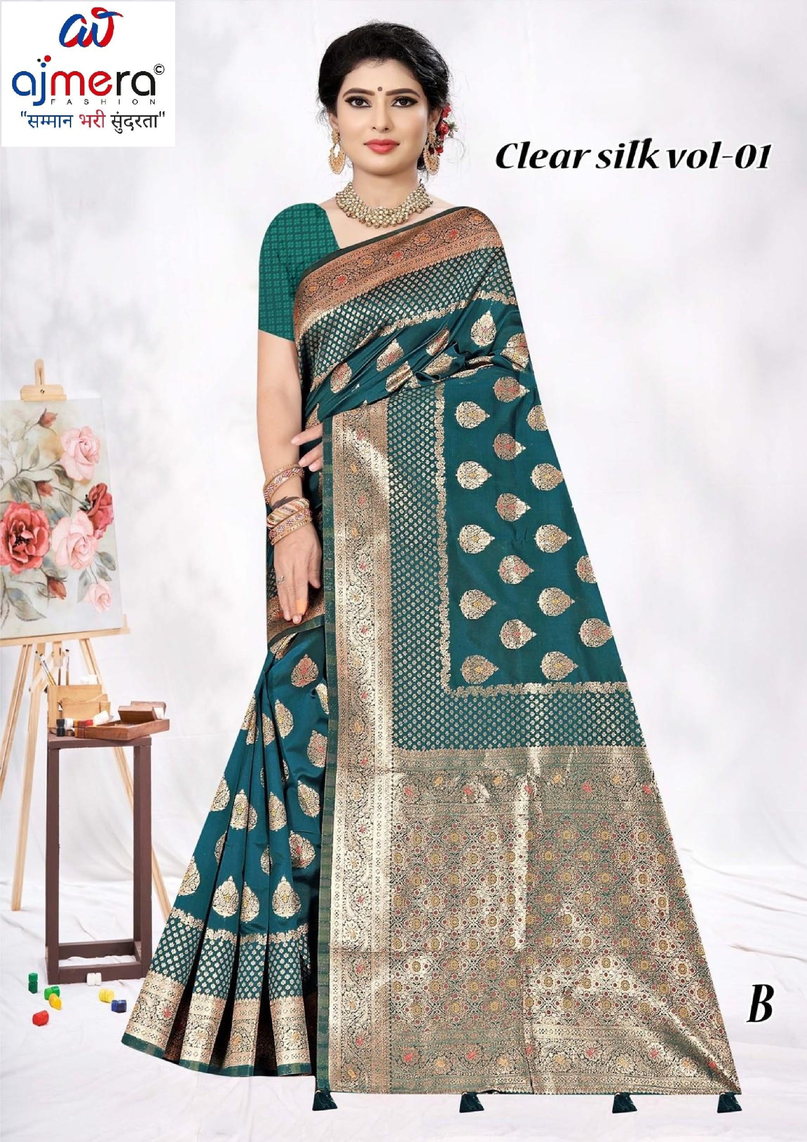 Classic Jacquard Silk Saree with Blouse Piece for Elegant Traditional Look | TUL-CLEAR SILK VOL-01