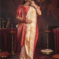Durgotsav Satin Chiffon Saree with Blouse for Premium Festive and Ethnic Wear | ALL-DURGOTSAV VOL-01
