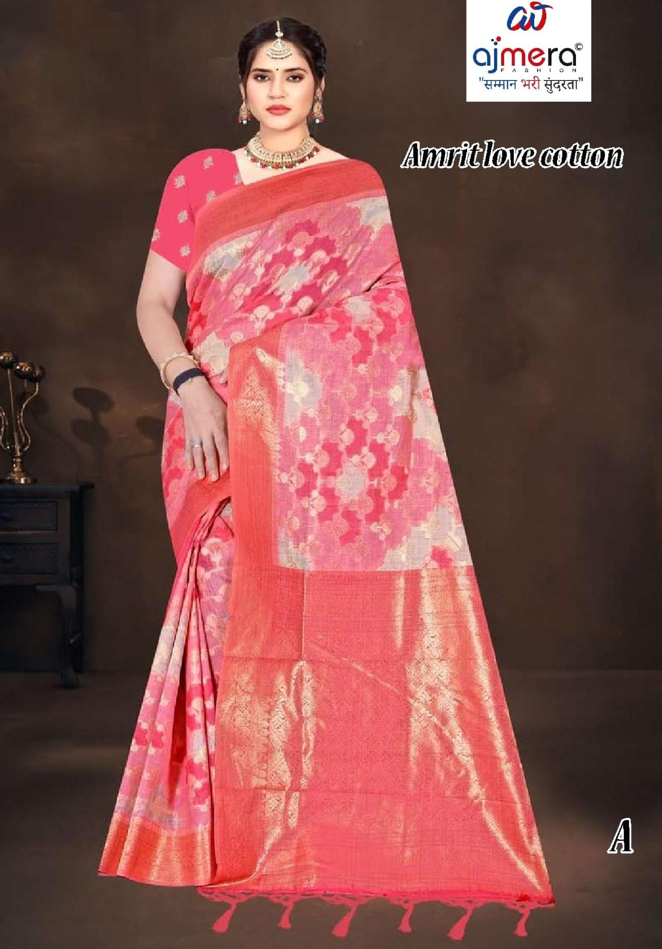 Luxury Charm Jacquard Silk Saree Without Blouse | TUL-AMRIT LOVE COTTON