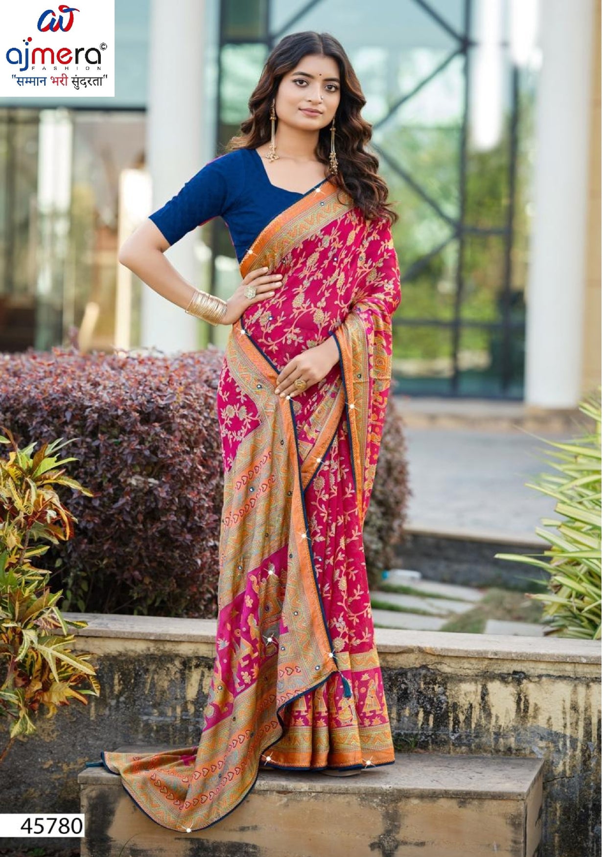 Designer Printed Saree with Blouse Piece for Special Occasions | VDT-TESLA BRASSO-01