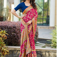 Designer Printed Saree with Blouse Piece for Special Occasions | VDT-TESLA BRASSO-01