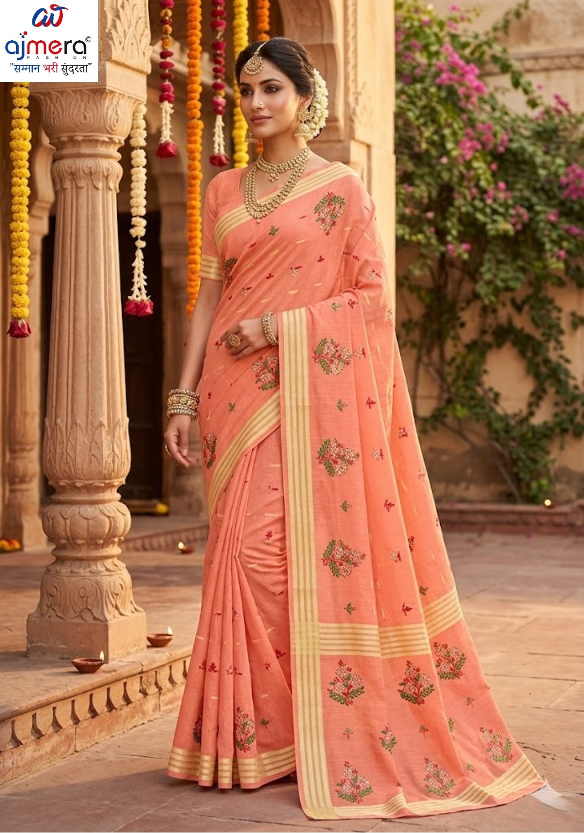 Designer Cotton Saree with Without Blouse for Premium Ethnic and Traditional Wear | PJA-GAJAL