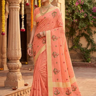 Designer Cotton Saree with Without Blouse for Premium Ethnic and Traditional Wear | PJA-GAJAL
