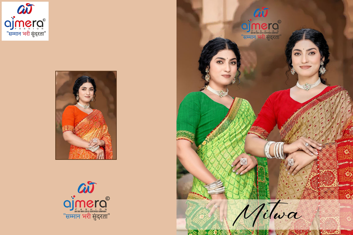 Classic Printed Saree with Blouse Piece for Timeless Traditional Style  | JS-MITWA