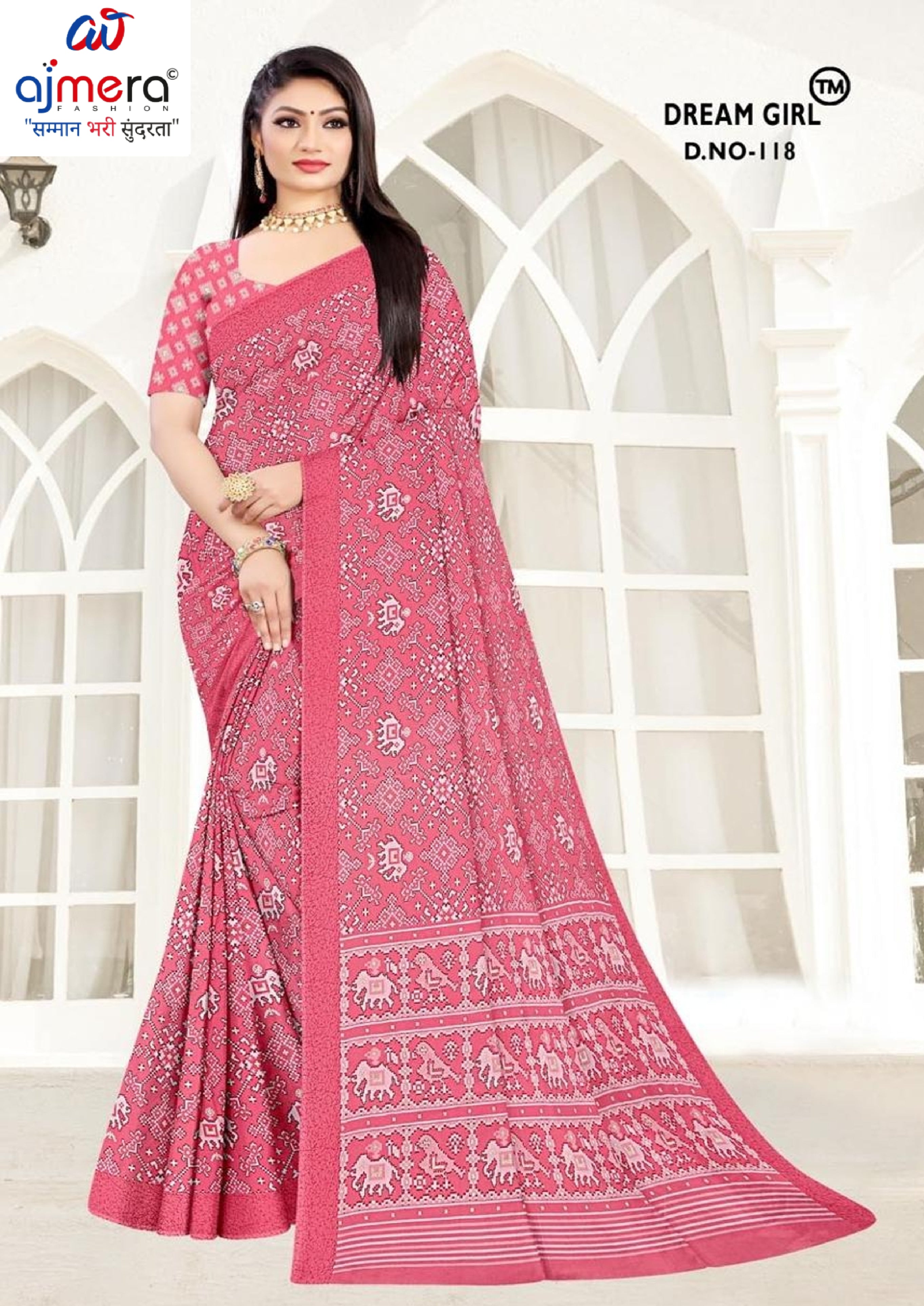 Stylish Printed Saree with Blouse Piece for Traditional Celebrations | PUS-DREAM GIRL-118