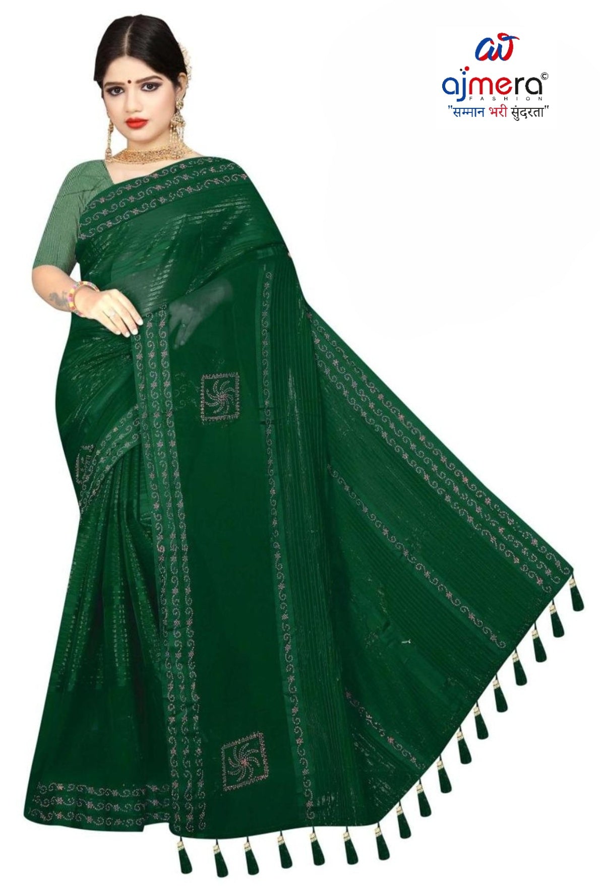 Dyed Matching Saree B2B Supplier with Blouse Piece for Premium Ethnic and Traditional Wear | RAL-CITY PALACE
