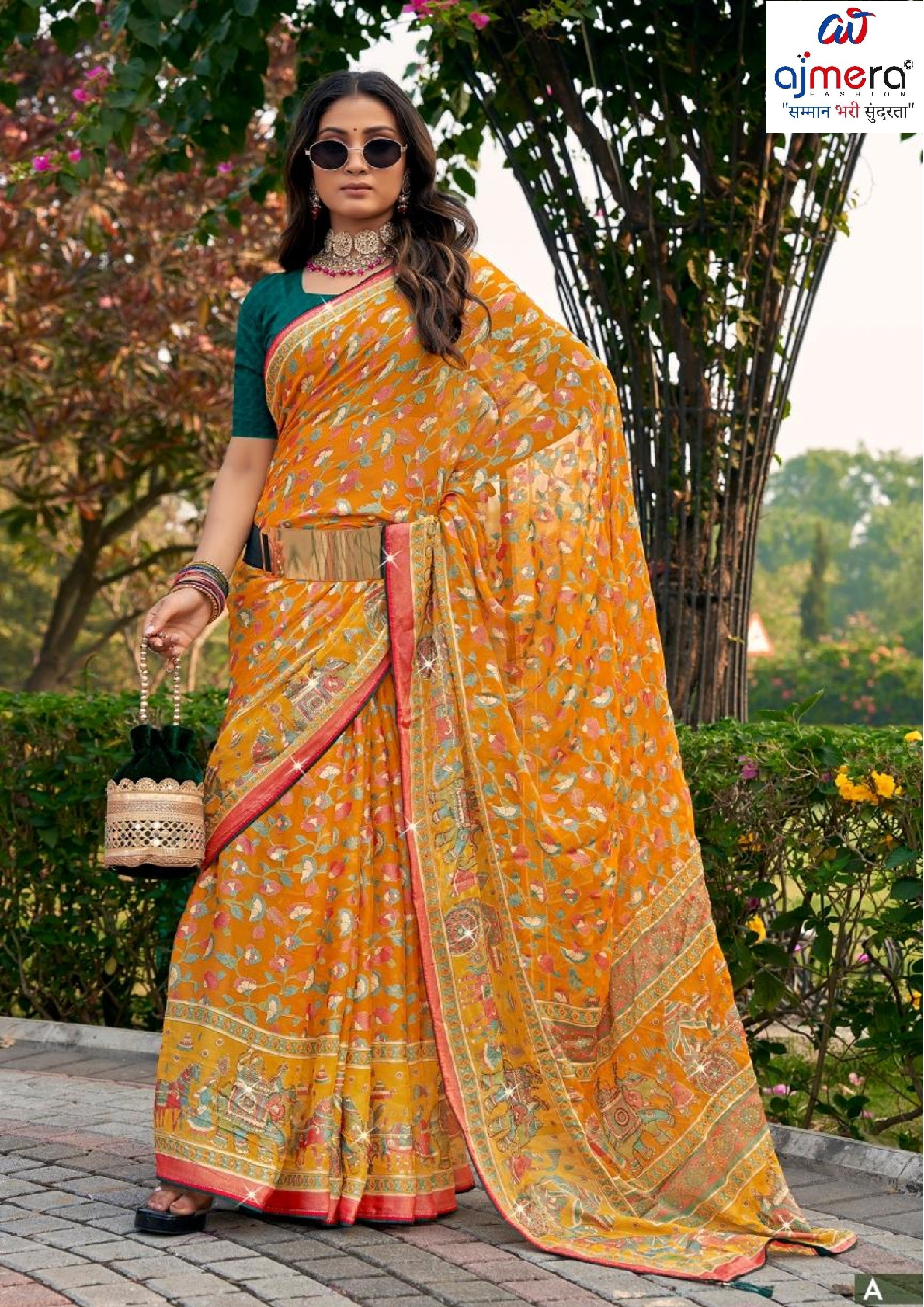 Exclusive Printed Saree with Blouse Piece for Elegant Ethnic Look | VDT-ZOYA BRASSO-32