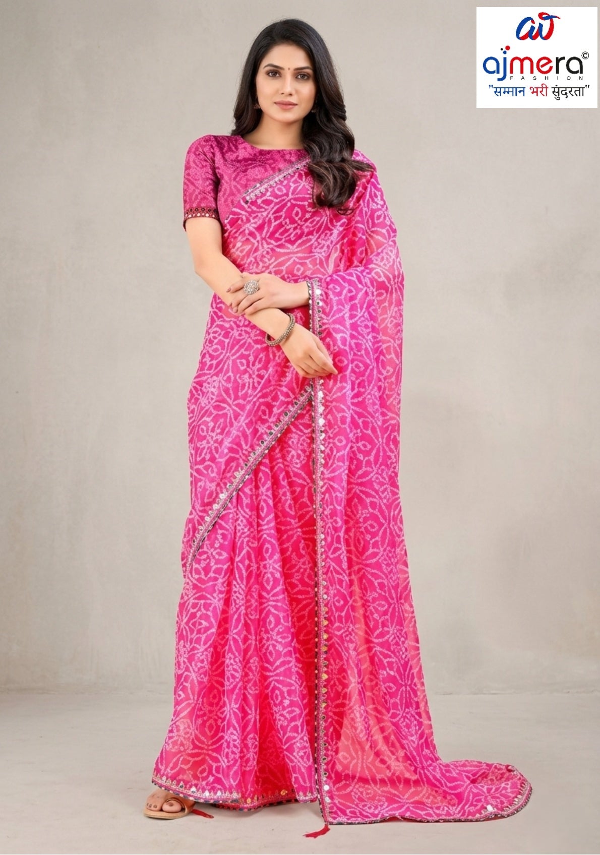 Graceful Printed Saree with Blouse Piece for Modern Ethnic Fashion  | JS-SEEMA
