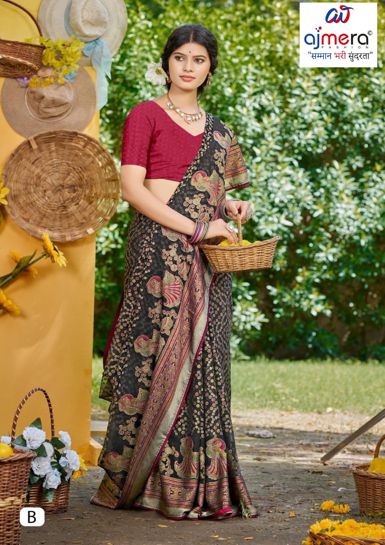 Classic Printed Saree with Blouse Piece for Timeless Traditional Style | VDT-ZOYA BRASSO-20