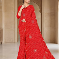 Fashionable Printed Saree with Blouse Piece for Festive Collection  | CAS-PANCHWATI